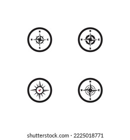 Compass icon and symbol vector template