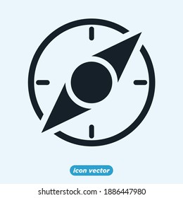 Compass icon template color editable. Compass symbol vector illustration for graphic and web design.