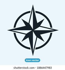 Color de la plantilla de icono de brújula modificable. Ilustración vectorial de símbolo de brújula para diseño gráfico y web.