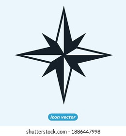 Compass icon template color editable. Compass symbol vector illustration for graphic and web design.