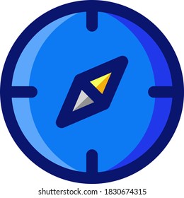 un icono de brújula diseñado muy simplemente