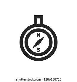 Compass icon in thick outline style. Black and white monochrome vector illustration.