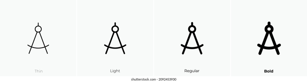 compass icon. Thin, Light Regular And Bold style design isolated on white background