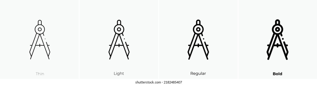 compass icon. Thin, Light Regular And Bold style design isolated on white background
