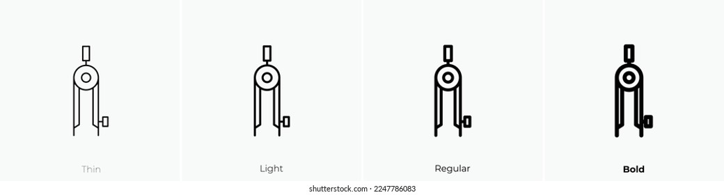 compass icon. Thin, Light Regular And Bold style design isolated on white background