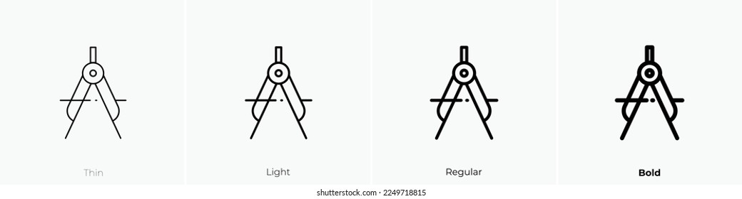 compass icon. Thin, Light Regular And Bold style design isolated on white background