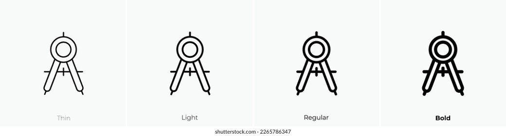 compass icon. Thin, Light Regular And Bold style design isolated on white background