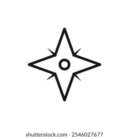 Ícone de bússola Linha fina isolada