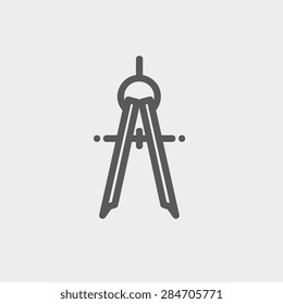 Compass icon thin line for web and mobile, modern minimalistic flat design. Vector dark grey icon on light grey background.