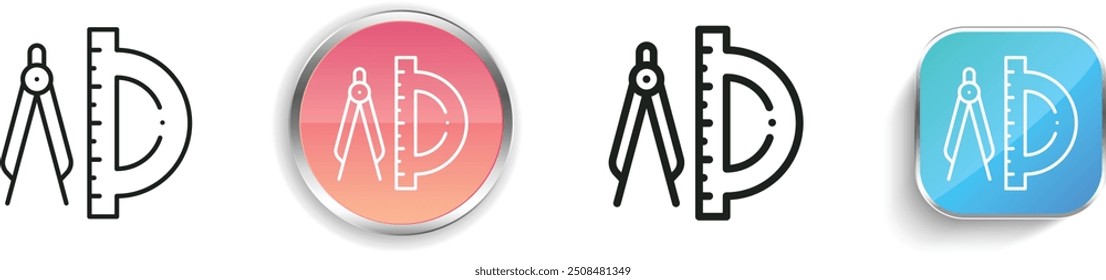 compass icon. Thin Linear, Regular and Button Style Design Isolated On White Background