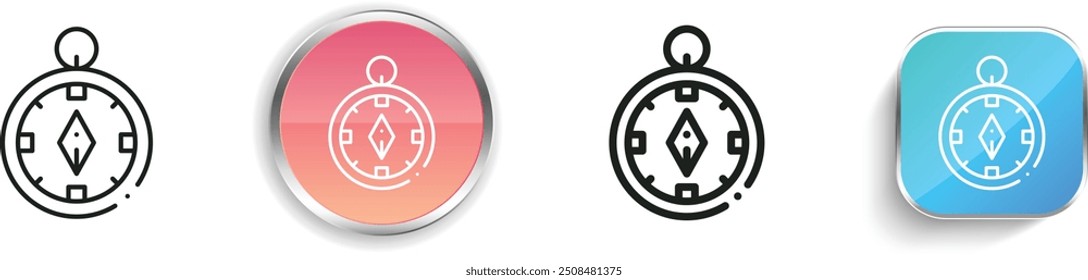 compass icon. Thin Linear, Regular and Button Style Design Isolated On White Background