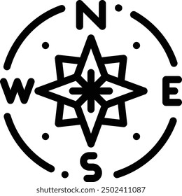 compass icon. Thin Linear Style Design Isolated On White Background