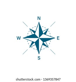 Compass icon. Travel design. Compass in flat style. Vector illustration