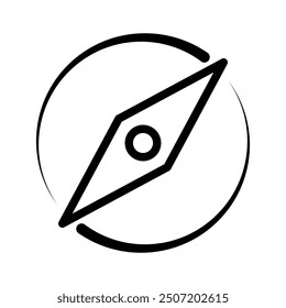Compass icon, travel icon, map illustration.