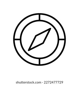 icono de brújula, vector de viaje, ilustración del mapa