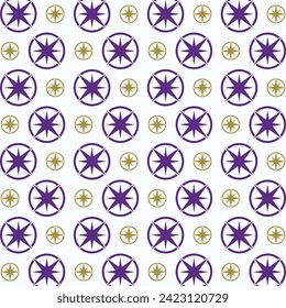 Compass Icon trendy colorful repeating pattern purple vector illustration background