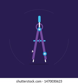 Compass Icon in trendy flat style isolated on grey background. Architecture symbol for your web site design, logo, app, UI. Vector illustration, EPS10.