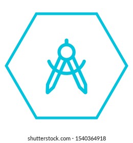 Compass Icon in trendy flat style isolated on grey background. Architecture symbol for your web site design, logo, app, UI. Vector illustration, EPS10.