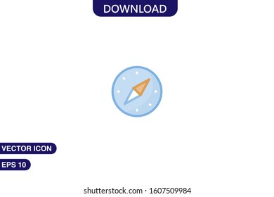Compass icon in trendy flat style isolated on white background vector illustration