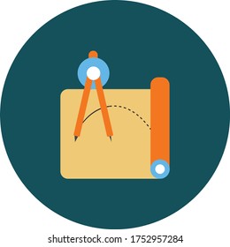 Compass Icon in trendy flat style isolated on grey background. trendy school icon on Green background for web graphic