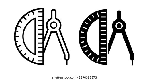 Compass Icon in trendy flat style isolated on grey background. Architecture symbol for your web site design, logo, app, UI.