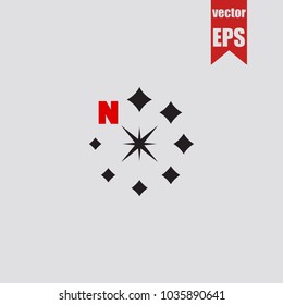 Compass icon in trendy isolated on grey background.Vector illustration.