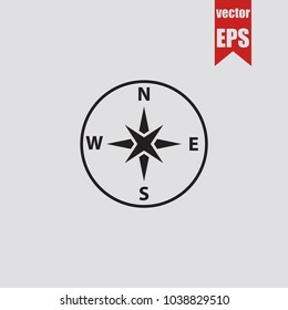Compass icon in trendy isolated on grey background.Vector illustration.