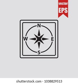 Compass icon in trendy isolated on grey background.Vector illustration.