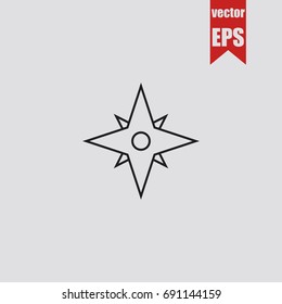 Compass icon in trendy isolated on grey background.Vector illustration.