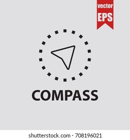 Compass icon in trendy isolated on grey background.Vector illustration.