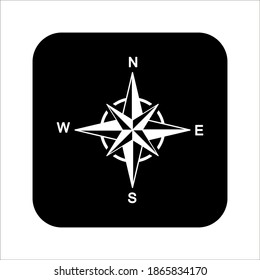 Kompass-Symbol im trendigen Stil einzeln auf Hintergrund. farbeditierbar