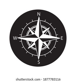 Compass Icon In Trendy Style Isolated Background. color editable on white background