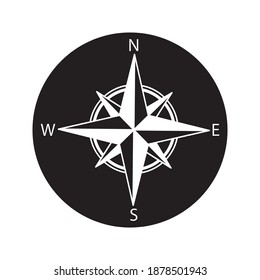 Compass Icon In Trendy Style Isolated Background. color editable on white background