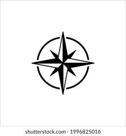 Icono de brújula en estilo moderno aislado en fondo blanco. color modificable. Pasos 10