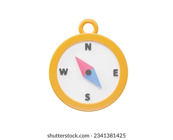 Compass icon vector 3d rendering transparent