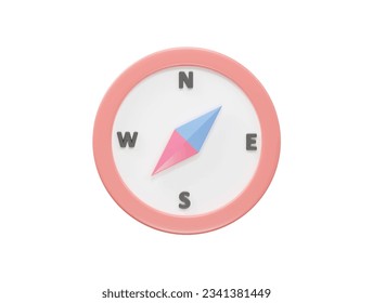 Compass icon vector 3d rendering transparent