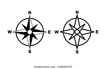 Compass icon vector. arrow compass icon sign and symbol