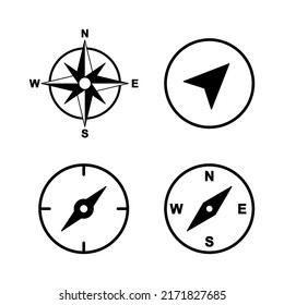 Compass icon vector. arrow compass icon sign and symbol