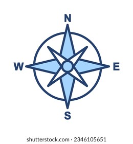 Compass icon vector. arrow compass icon sign and symbol