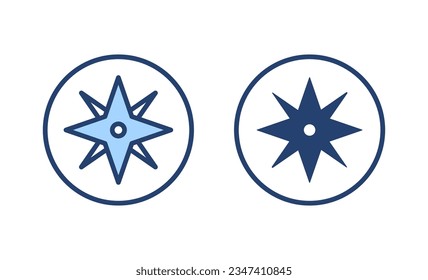 Compass icon vector. arrow compass icon sign and symbol