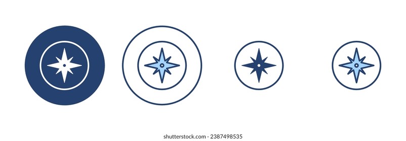 Vector de icono de brújula. símbolo de icono de brújula de flecha