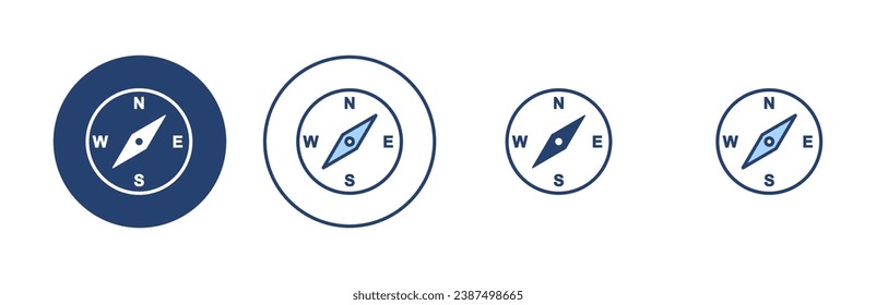 Compass icon vector. arrow compass icon sign and symbol