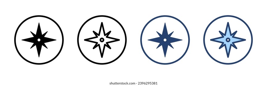 Vector de icono de brújula. símbolo de icono de brújula de flecha