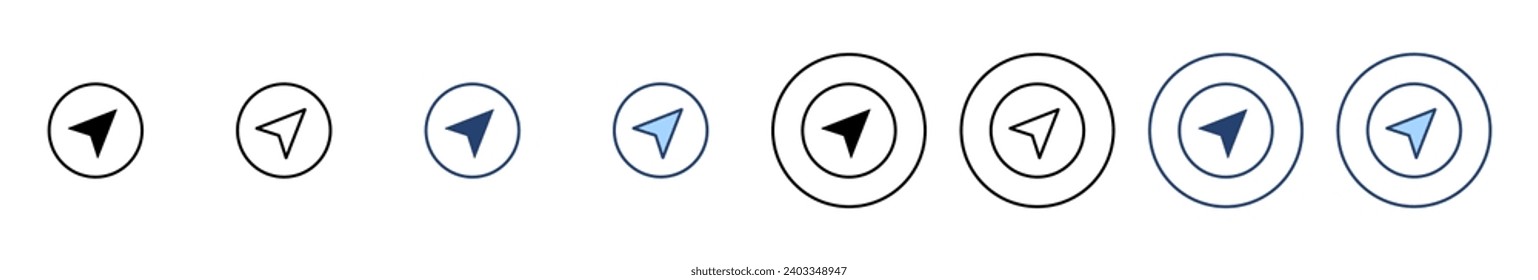 Compass icon vector. arrow compass icon sign and symbol