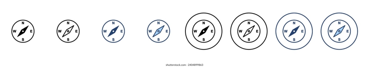 Compass icon vector. arrow compass icon sign and symbol