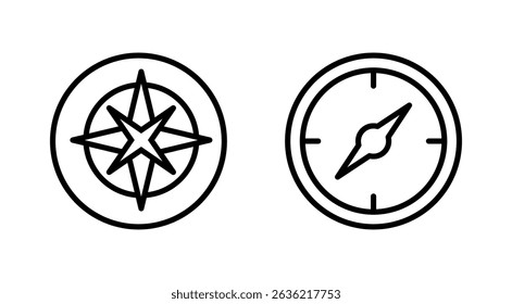 Compass icon vector. arrow compass icon sign and symbol