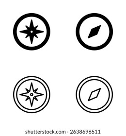 Compass icon vector. arrow compass icon sign and symbol