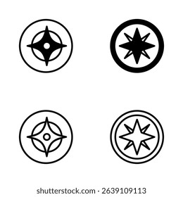Compass icon vector. arrow compass icon sign and symbol