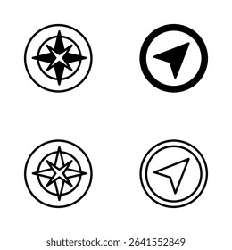 Compass icon vector. arrow compass icon sign and symbol