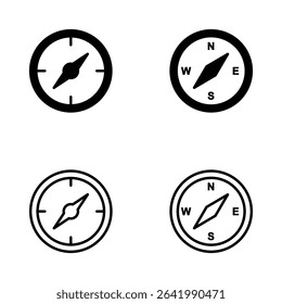 Compass icon vector. arrow compass icon sign and symbol